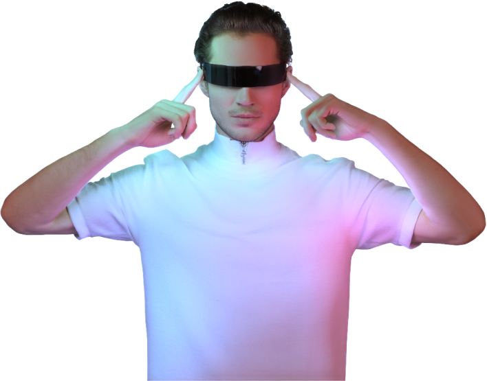 Симметричный чувак думает.